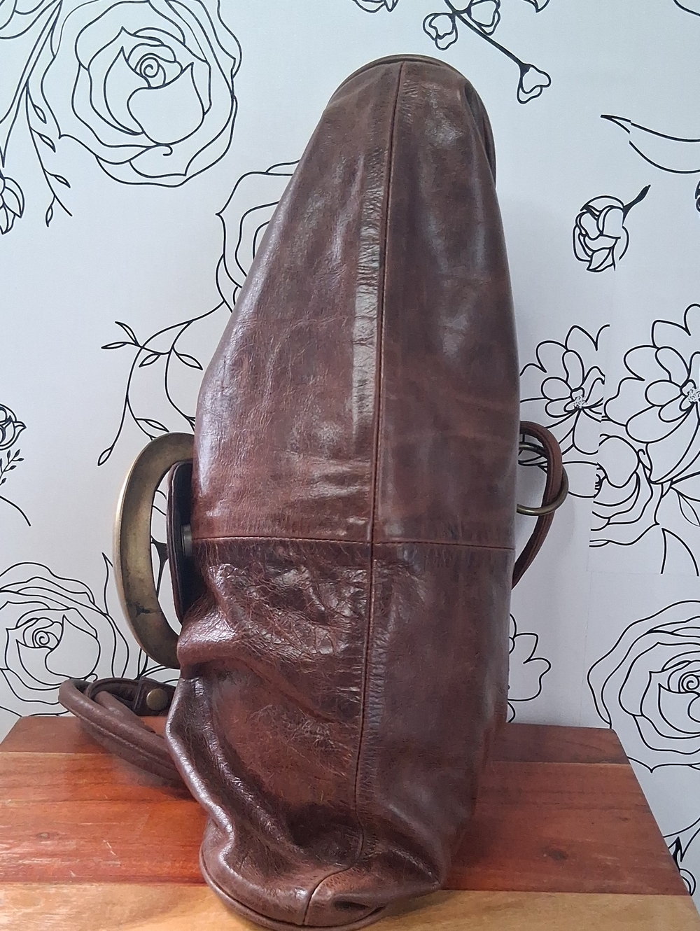 Vintage Jocasi London Slouchy Hobo Bag Brown Ram Leather - Picture 8 of 16